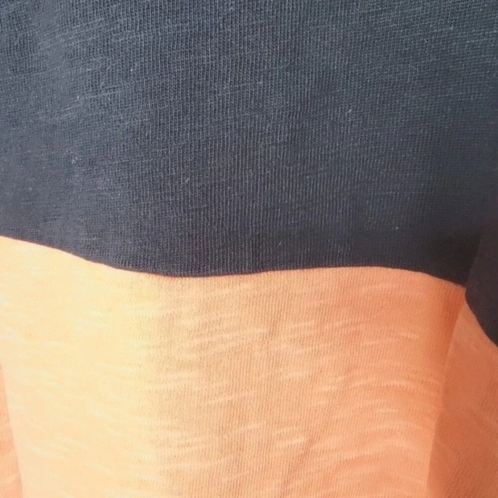 J.CREW Shift Dress Maritime Colorblock Small Cotton Slub 3/4 Sleeve‎ Drop Waist